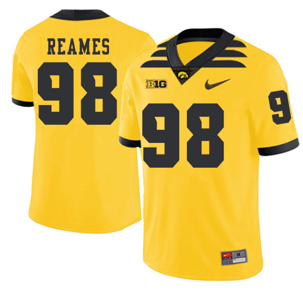 2019 Men #98 Chris Reames Iowa Hawkeyes College Football Alternate Jerseys Sale-Gold